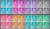 Spania 1985 - Regele Juan Carlos I - Noi valori 2 serii, in Blocuri de 4, MNH, Nestampilat