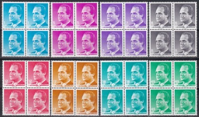 Spania 1985 - Regele Juan Carlos I - Noi valori 2 serii, in Blocuri de 4, MNH foto