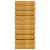 VidaXL Prosoape de duș 10 buc Aur 70x140 cm 360 g/m&sup2; 100% bumbac