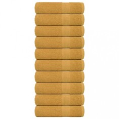 vidaXL Prosoape de du? 10 buc Aur 70x140 cm 360 g/m? 100% bumbac foto