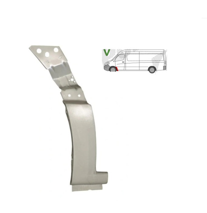 Segment reparatie aripa fata Mercedes Sprinter, 02.2018-, montare fata, stanga, spate; galvanizat; inferior, RapidAuto