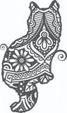 Cumpara ieftin Sticker decorativ, Pisica Mandala , Negru, 85 cm, 4946ST, Oem