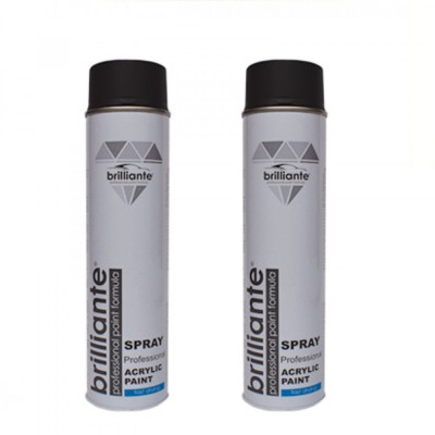 Pahet 2 x Vopsea Spray Acrilica Brilliante Negru Mat RAL 9005 600 ml foto