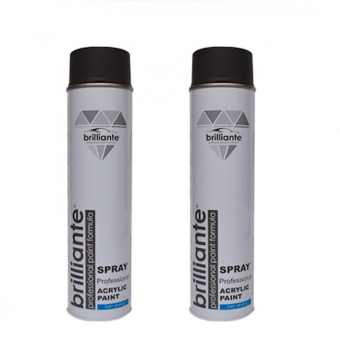 Pahet 2 x Vopsea Spray Acrilica Brilliante Negru Mat RAL 9005 600 ml