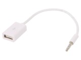 Adaptor Jack 3.5mm 4pin USB A Alb 0.15m