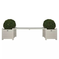 Esschert Jardiniere cu banca tip pod, alb, CF33W foto