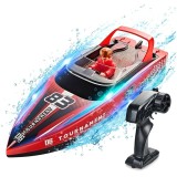 Cumpara ieftin Barca cu telecomanda iUni HJ821, RC High-Speed Boat, Viteza 15 km/h, 2.4GHz, Red