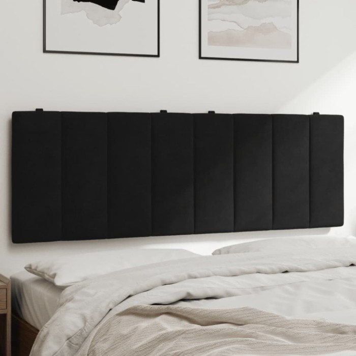 Gossi perna tablie de pat, negru, 140 cm, catifea