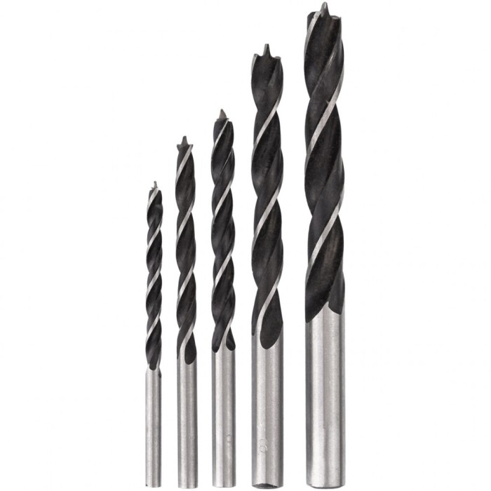 Set 5 burghie pentru lemn, 4-10 mm, Richmann