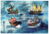 Cumpara ieftin BURUNDI 2012 - Nave medievale/ set complet - colita + bloc MNH, Nestampilat