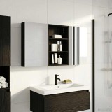 vidaXL Set dulap baie cu raft 3 pcs 120 x 10,5 x 60,5 cm Lemn compozit 3403729