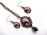 set bijuterii pandantiv , cercei cu sticla 33166