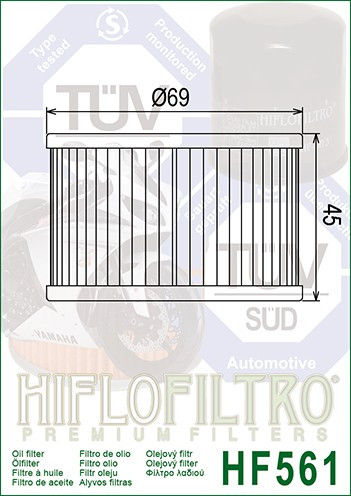 Filtru Ulei HF561 Hiflofiltro Kymco 1541A-KED9-9000 Cod Produs: MX_NEW HF561