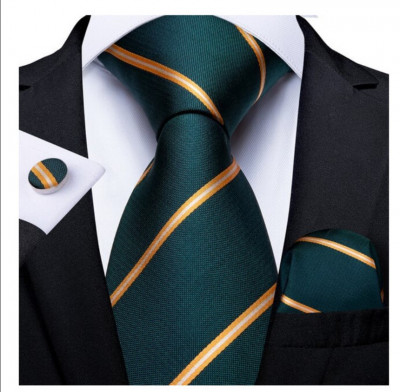 Set cravata + batista + butoni - matase - model 146 foto