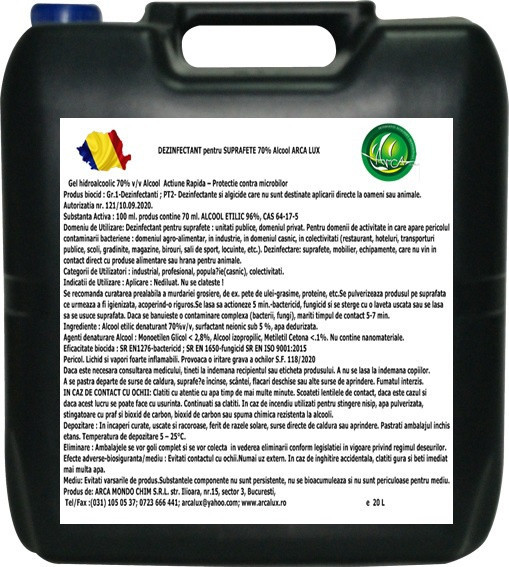 Dezinfectant pentru suprafete Arca Lux,Bidon 20 L