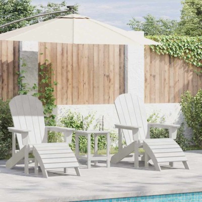vidaXL Mobilier de lounge pentru grădină 3 pcs Alb 38 x 38 x 46cm 3335846 foto