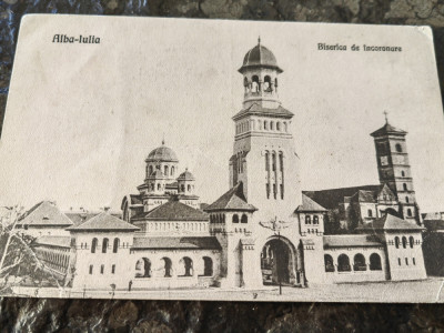 Carte postala Alba Iulia interbelica, Biserica de Incoronare, necirculata, foto