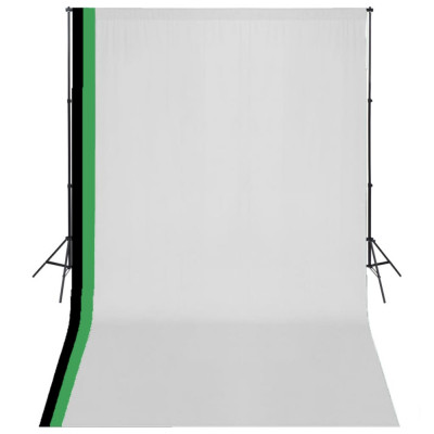 Set studio foto cu 3 fundaluri de bumbac, cadru reglabil, 3x5 m foto