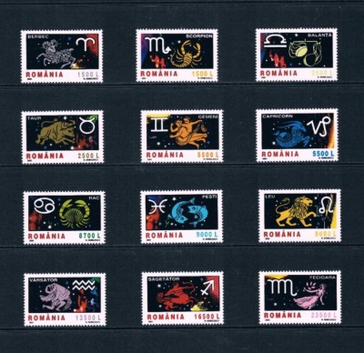 Romania MNH 2001 / 2002 - Semnele zodiacului I + II - LP 1574 + LP 1576 foto