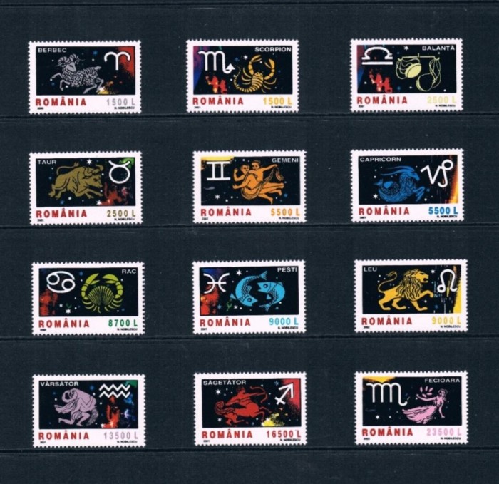Romania MNH 2001 / 2002 - Semnele zodiacului I + II - LP 1574 + LP 1576