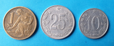 Moneda veche Cehoslovacia Lot x 3 piese - anul 1963 - valori diferite foto
