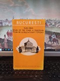 București, Plan oraș, hartă, text &icirc;n 5 limbi, Voiculescu Paraschiv, 1976, 114
