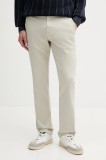BOSS Orange pantaloni culoarea bej, drept, 50542986