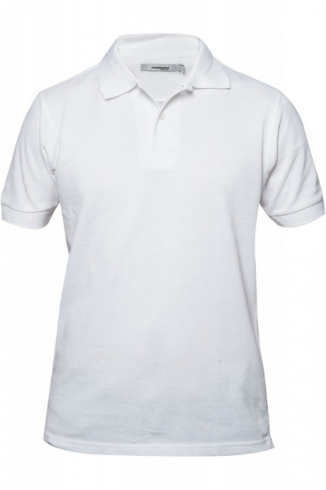 Tricou polo Dressmann, bumbac 100%, alb, pentru barbati