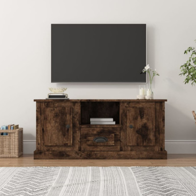 Comoda TV, stejar fumuriu, 100x35,5x45 cm, lemn prelucrat foto