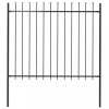 VidaXL Gard de grădină cu v&acirc;rf suliță, negru, 1,7 x 1,5 m, oțel