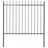 vidaXL Gard de grădină cu v&acirc;rf suliță, negru, 1,7 x 1,5 m, oțel