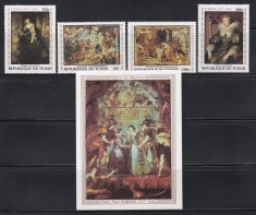 Ciad 1978 - 400 de ani de la nașterea lui Peter Paul Rubens, Serie + Colita, MNH