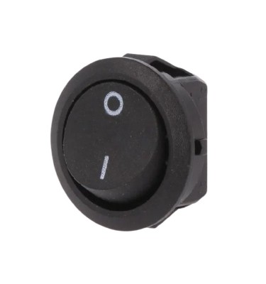 Intrerupator Rocker rotund SPST ON-OFF Negru 250V 6A IP20 KCD1 2pini foto