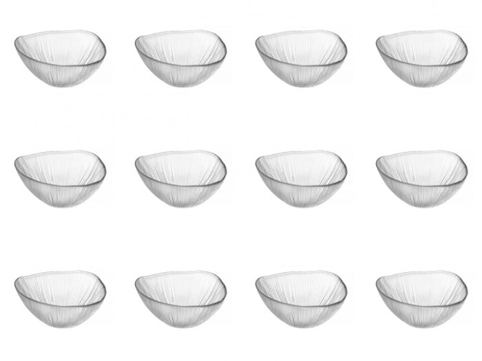 Set boluri, 12 piese, 310 ml, Sticla, Transparent