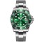 Ceas automatic de scufundari STEELDIVE SD1953, 41 mm, bratara argintie, carcasa si cadran verde, NH35, cristal safir, 30 ATM