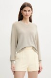 Elisabetta Franchi pantaloni scurți femei, culoarea galben, uni, high waist, SH00851E2