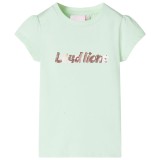 Tricou pentru copii cu m&acirc;neci șapcă verde deschis 116