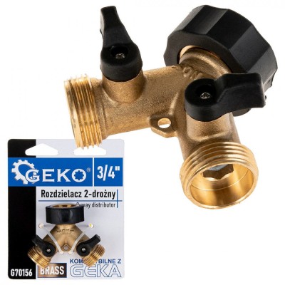 Distribuitor cu 2 cai cu supape GW3/4&amp;quot; x 2 GZ3/4&amp;quot;, Geko G70156 foto