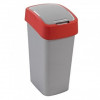 Cos de gunoi Curver FLIP BIN 10L, capac batant, 18.9 x 35 x 23.5 cm, gri/rosu