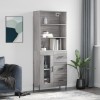 VidaXL Dulap &icirc;nalt, gri sonoma, 69,5x34x180 cm, lemn compozit
