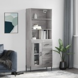 VidaXL Dulap &icirc;nalt, gri sonoma, 69,5x34x180 cm, lemn compozit