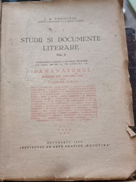 I. E. Toroutiu - Studii si Documente Literare Vol. X
