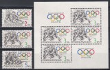 Cehoslovacia 1984 - Jocurile Olimpice - Sarajevo 1984, Serie + Colita, MNH