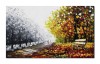 Tablou 3D alee in parc pictat manual, Calmitate, 100x60cm ulei pe panza in cutit, Spectaculos