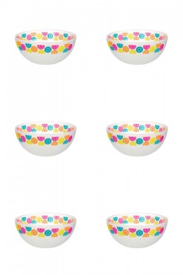 Set boluri, 6 piese, 400 ml, Plastic, Alb foto