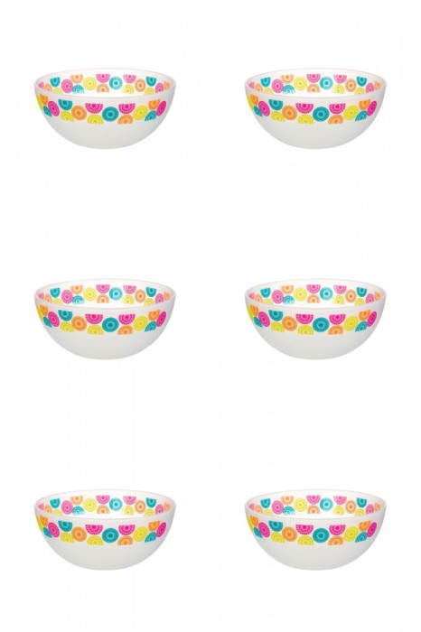 Set boluri, 6 piese, 400 ml, Plastic, Alb