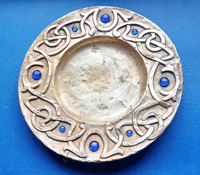 D606-P-Stativ vechi table alama pietre sticla albastra spate lemn anii 1900. foto