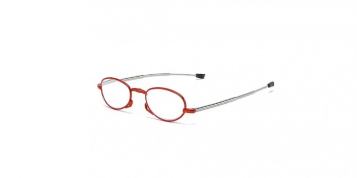 Ochelari de Vedere pentru Citit, model Breloc, telescopici si pliabili, Dioptrie +1.00, Rosu