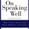 On Speaking Well