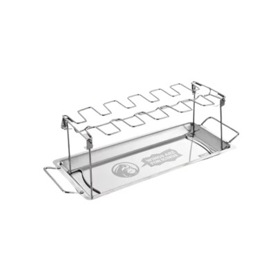 Suport cu tava pentru pulpe Mountain Grillers, 44.4 x 13.9 x 16.5 cm, otel inoxidabil, argintiu foto